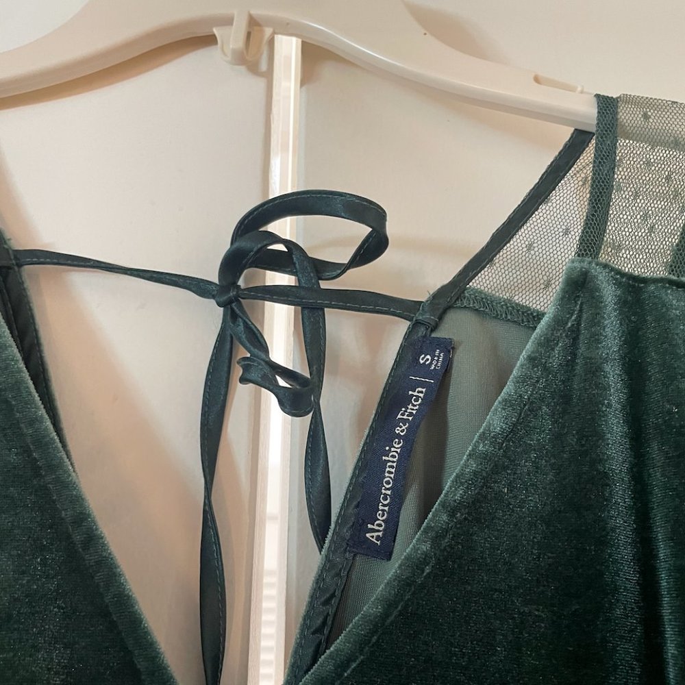 Green Velvet Abercrombie Romper - Picture 3 of 4